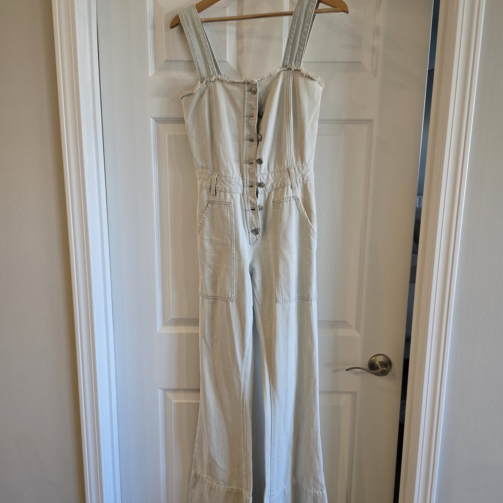 Kendall & Kylie Cream Button-Front Jumpsuit